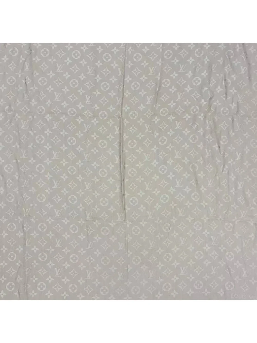 Louis Vuitton Silk Wool Scarf Monogram Beige